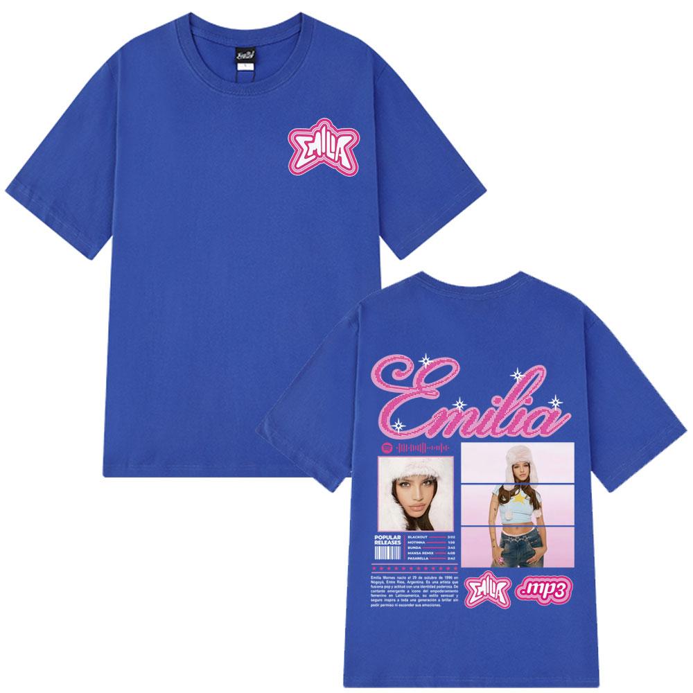 2025 Summer Graphic  Singer Emilia Mernes MP3 Tour Clothing for Men Aesthetic 100 Pure Cotton Breathable Leisure Tshirt Y2k