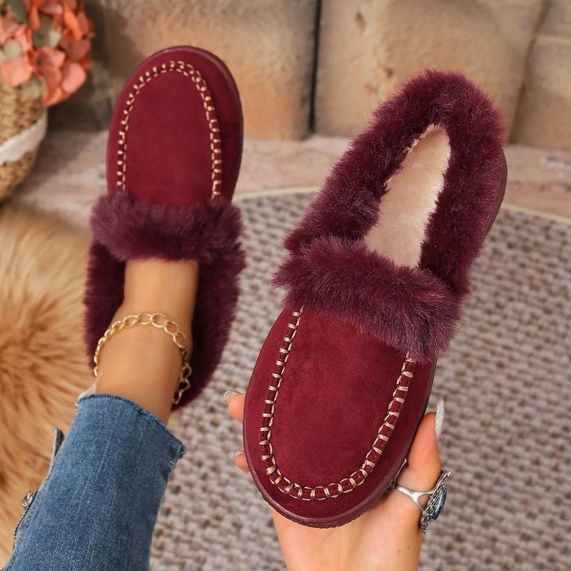 Large size flat-soled cotton shoes, new winter suede rough edge warm cotton shoes
