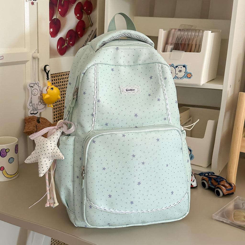 Schoolbag cloud lemon ice blue hollow lace girl heart backpack student party pure gentleness class travel small backpack