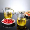 Glass Oil Pots 500/700/900Ml Leak Proof Diamond Oil Bottle With Scale/Lid Kitchen Soy Sauce Vinegar Condiment Storage Container