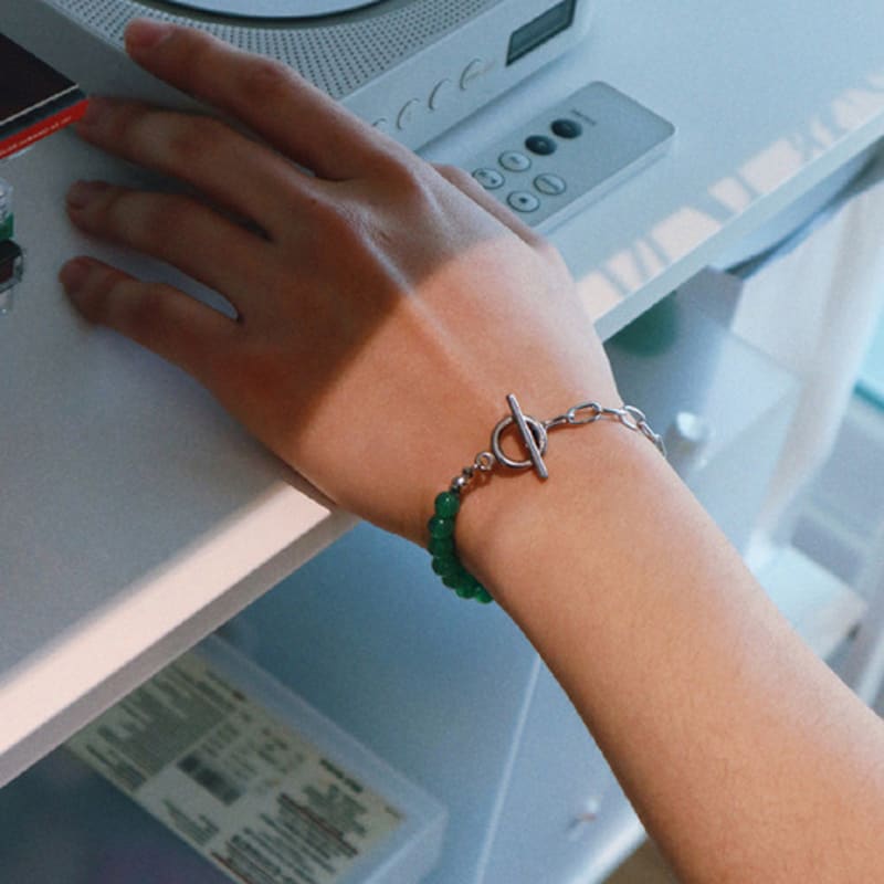 BICYCLE TROPHY BT Gemstone Bracelet 08 (2TYPE / 6mm Green Onyx)