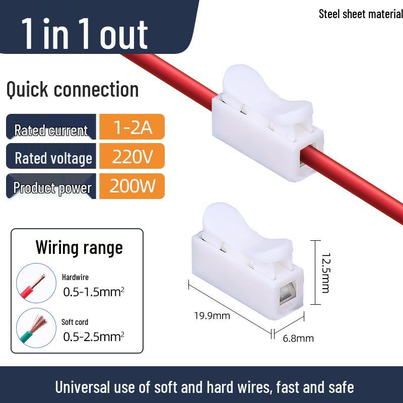 Quick Wire Terminal Snap Connector for Tube Light