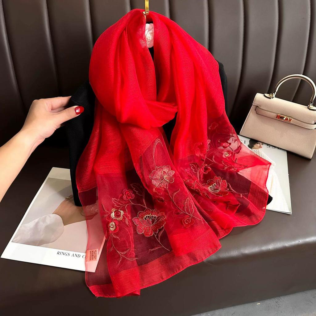 Solid Silk Wool Scarf Women Shawls Scarves Summer Lady Hijab Winter Fashion Warm Bandana Foulard Pashmina