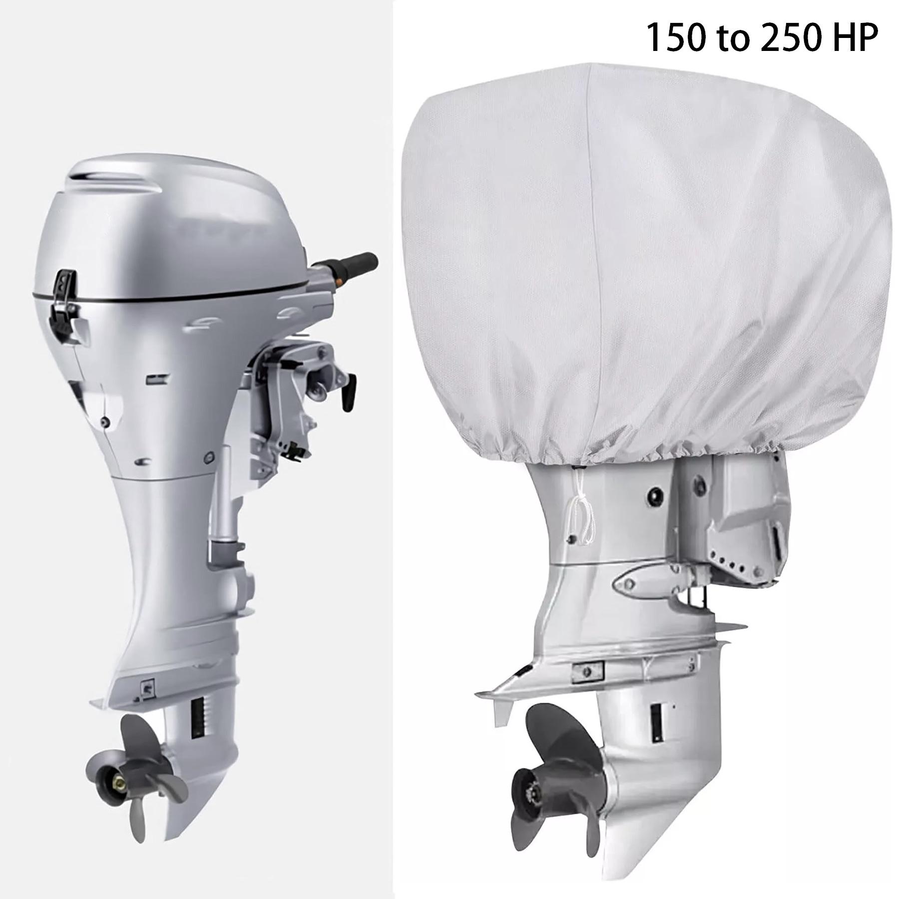 Boat Outboard Motor Engine Cover Silvery Universal Trailerable 150 To 250 HP Boat Motor Cover