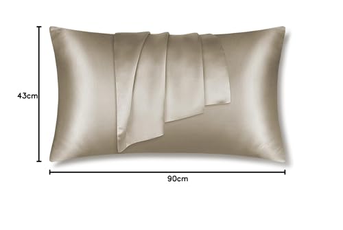 LULUSILK Waschbarer Seidenkissenbezug, 43x90cm, Beidseitige Seide, OEKO-TEX Zertifiziert, Perfektes Geschenk für Muttertag, Vatertag, Geburtstage, Reduziert Bett