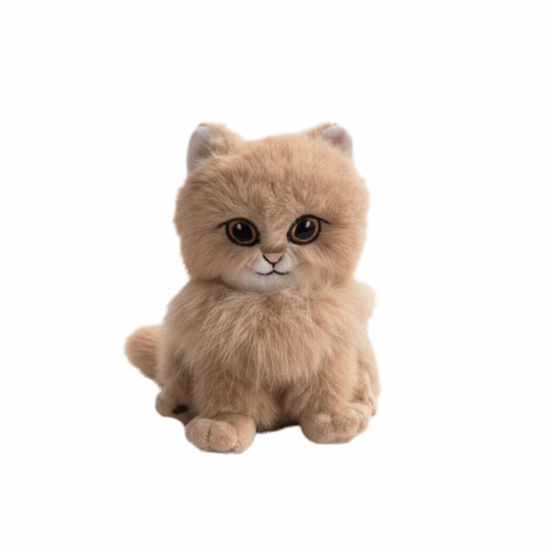 Cute Cartoon Kitten Pendant Cat Keychain Metal Clip Furry Texture Soft Realistic Kitten Shape Bag Charm Animal Keychain Gift