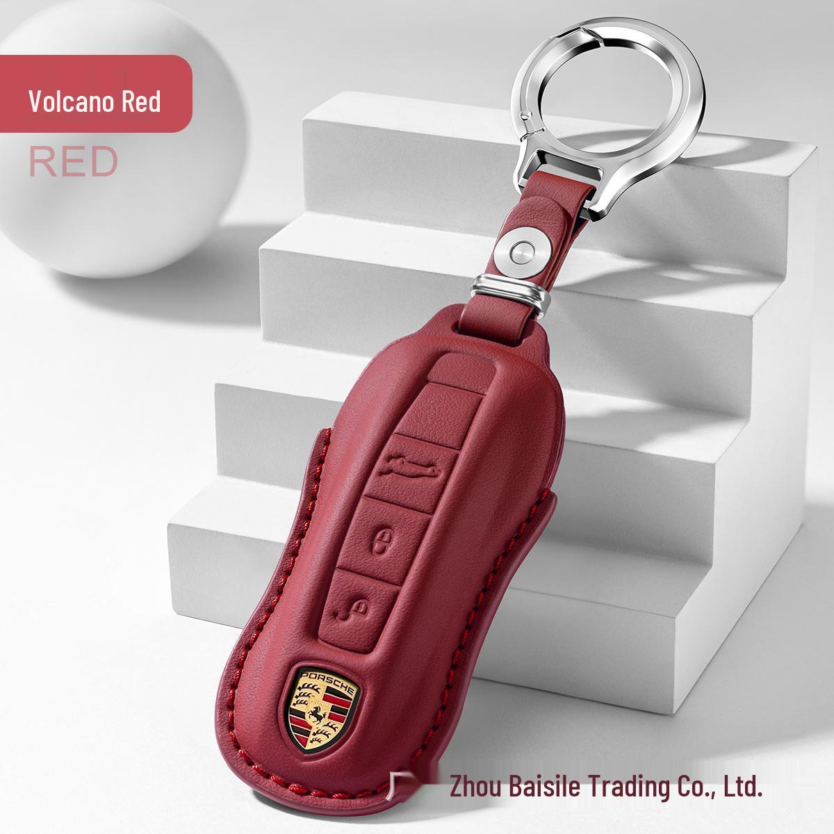 Luxury Leather Key Case for Porsche Cayenne, Panamera, 718/911