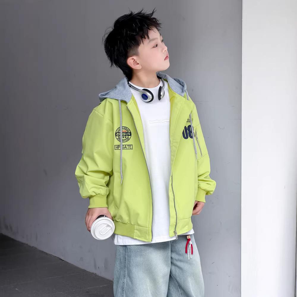 Jungen Lässige Kapuzenjacke Frühling Herbst Oberbekleidung Für Große Kinder