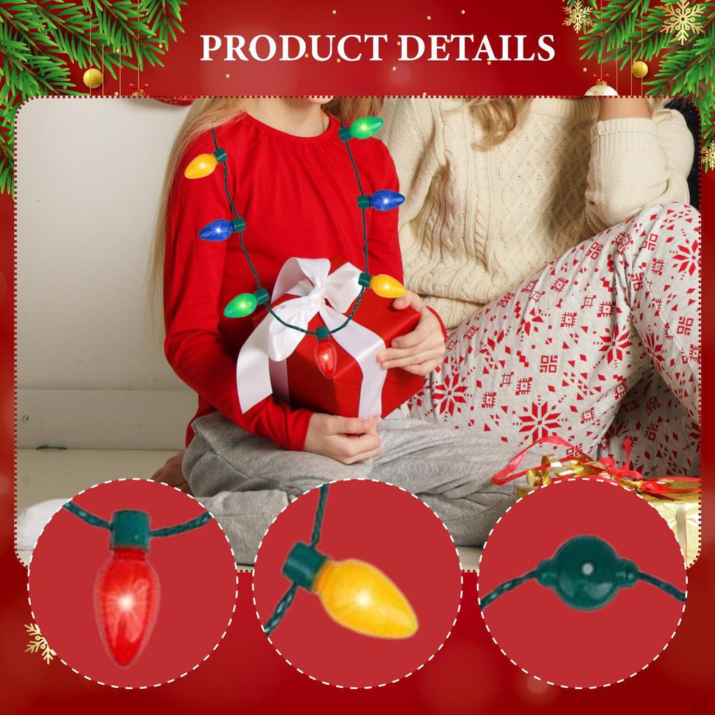 Christmas Light Necklace 35 inch Bulb for Carnival Holiday Year