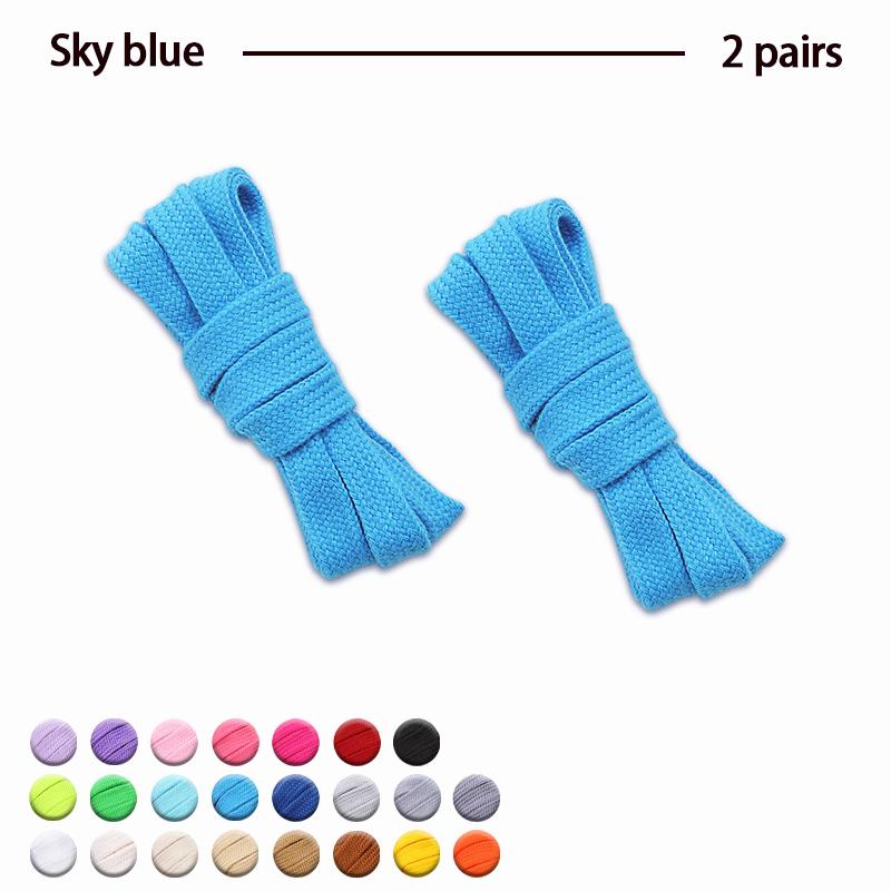 2Pair Flat Cotton Shoelaces Wide Sneaker Replacement Shoe Laces Classic Colored Shoelaces 80/100/120/140/160cm Unisex Shoestring