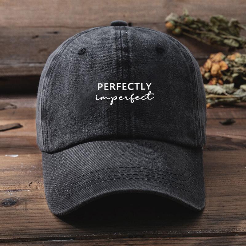 1 Stuk Vintage  Perfectly Imperfect  Gewassen Baseballpet, Verstelbare Snapback, Unisex Outdoor Hoed Voor Mannen & Vrouwen, Casual Stijl Adjustable