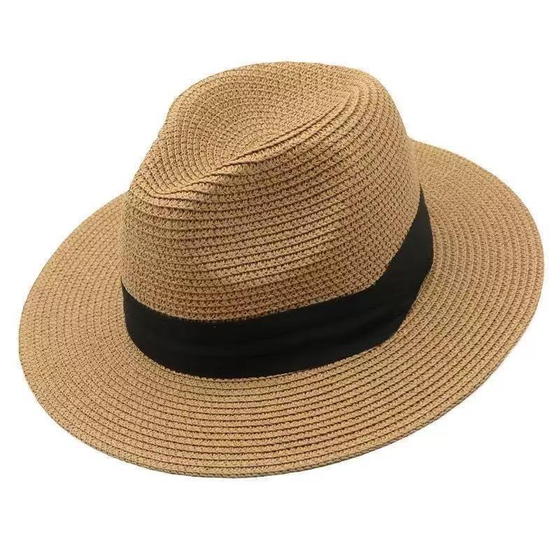 Straw Hat Seaside Hat Strapped Straw Hat Women's Travel Sunscreen Beach Sun Hat Lace Sun Hat