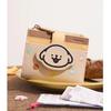 Toutou Cowhide Wallet, Card Holder with Multiple Card Slots, Coin Purse, Apricot Color