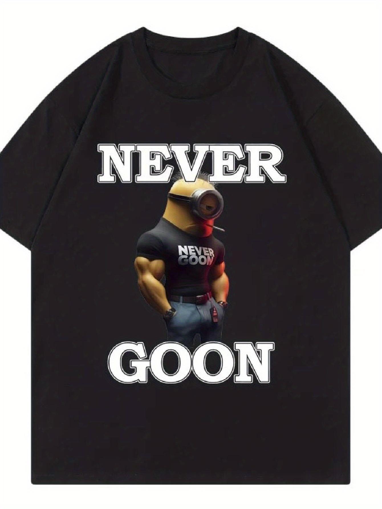 Unisex Never Give Up Novelty Graphic T-shirt - Inspired by the Never Give Up Slogan and Classic Character Designs XL