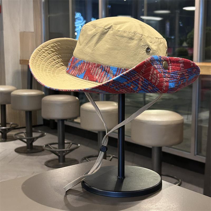 Summer outdoor sun hat men's and women's camping mountaineering hat waterproof quick-drying thin fishing basin hat