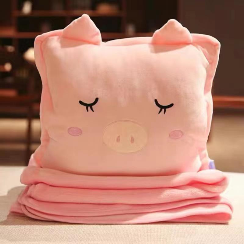 Car Cartoon Multifunction Pillow Blanket & Hand Warmer Combo.