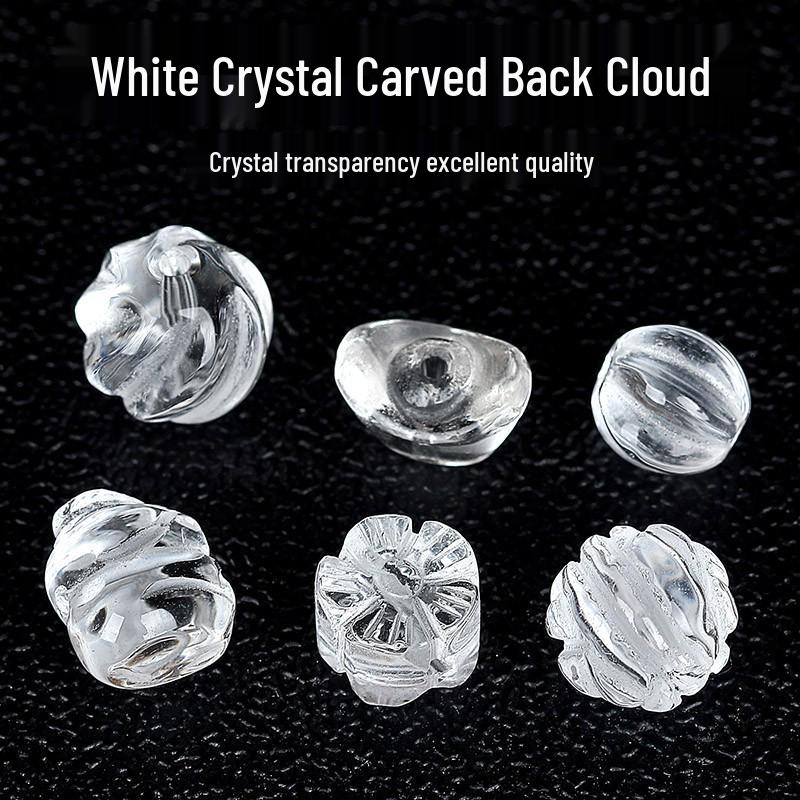 White Carved Crystal Spacer Beads for DIY Bracelets: Transparent Pumpkin Design