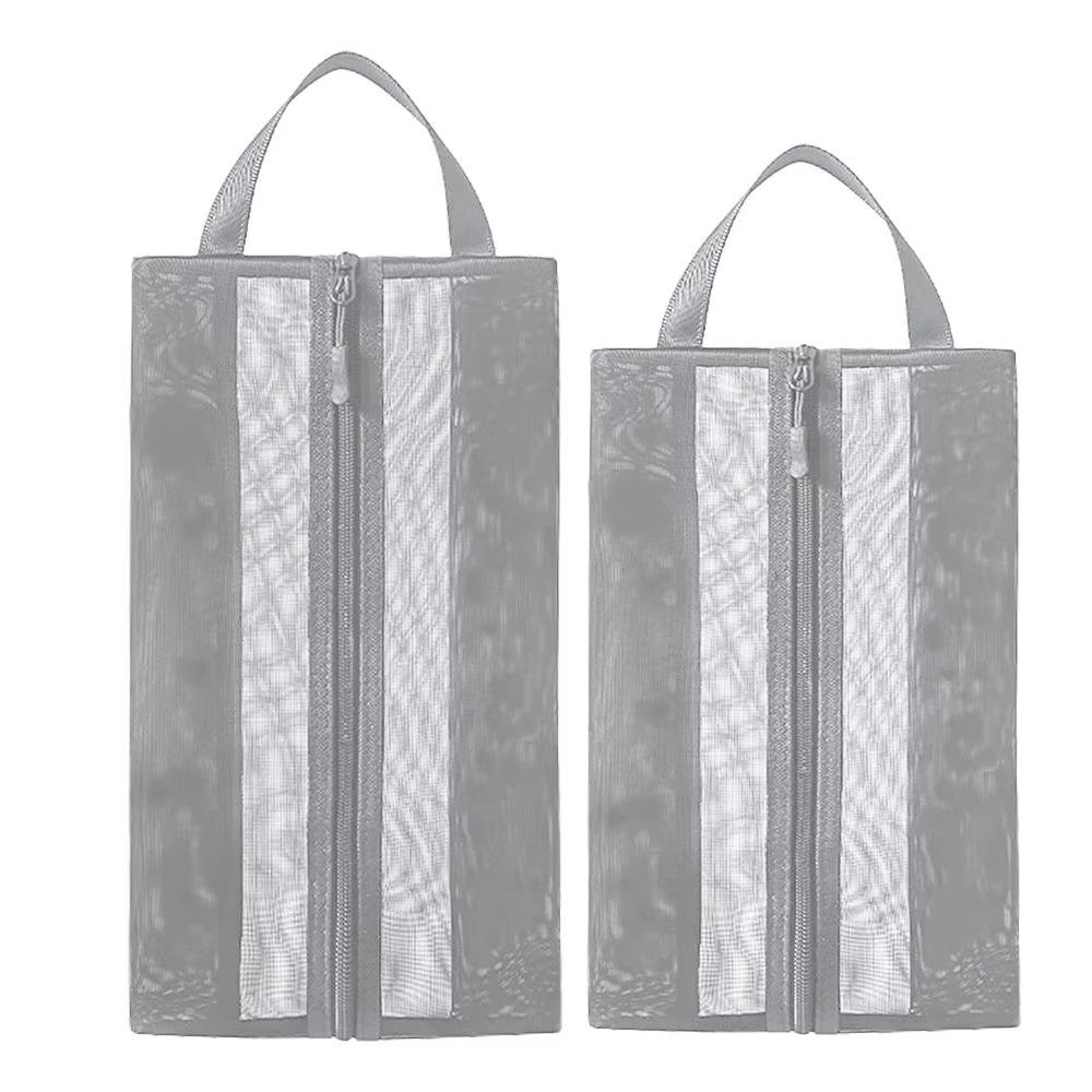 2Pcs Zipper Closure Travel Shoe Bags Breathable Sneaker Carrier Pack Portable Shoes Organizer  Beach