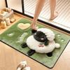 Non-Slip Backing Cartoon Floor Mat Water Absorbent Area Rug 3D Plush Animal Doormat  Bathroom Rug