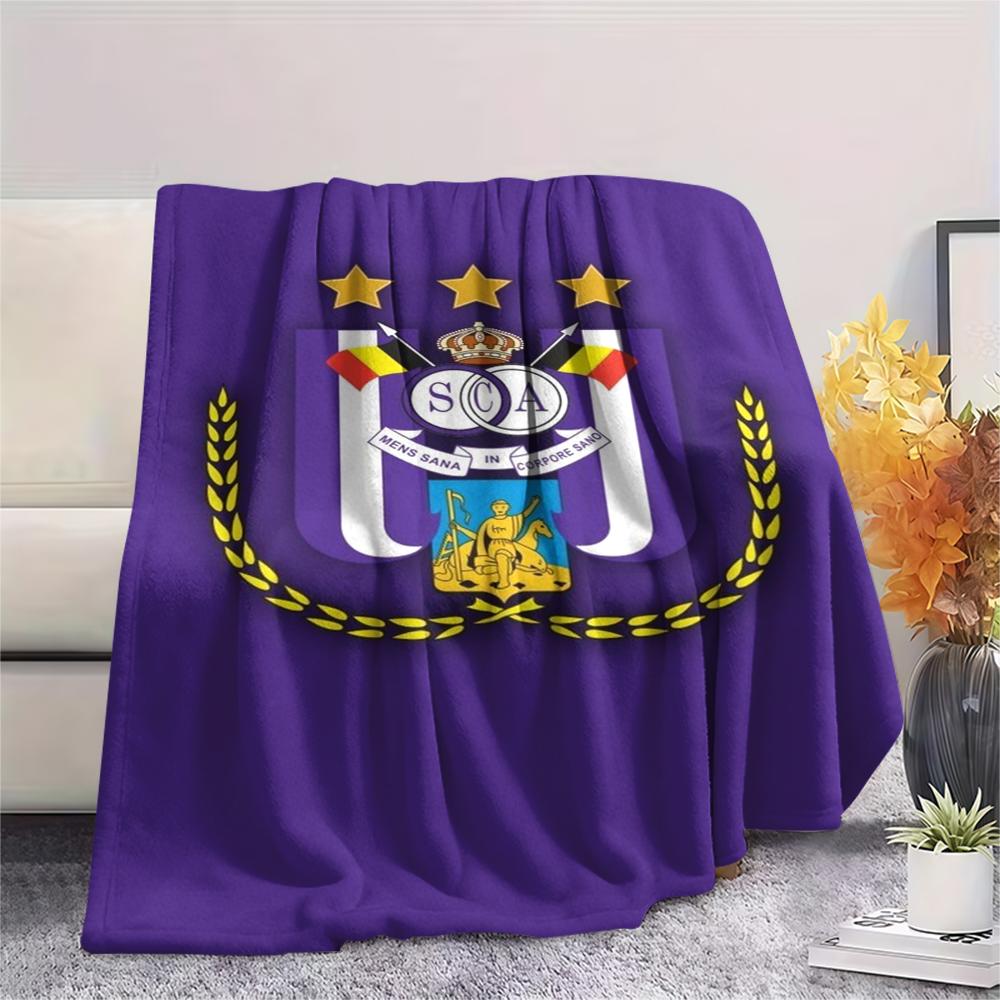 1ST R.S.C. Anderlecht Print Flanellen Deken, Hoge kwaliteit Comfortabel voor Alle Seizoenen, Woondecoratie, Warmte en Comfort, Perfect voor Kerstcadeaus