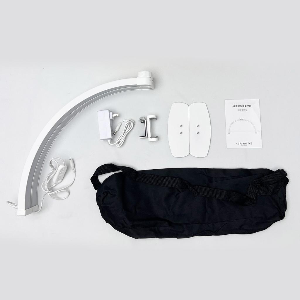 Half Moon Nail Lamp Lash Embroidery Beauty Lamp Adjustable 10 Levels of Brightness and 3 Levels of