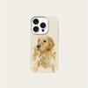 1Pc Golden Retriever Lychee Pattern Phone Case, Shockproof Protective Cover for iPhone 17, 16, 15, Plus, Pro, Max Series - Suitable for Gifting
