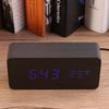 Electronic Digital Wooden LED Alarm Clock Sounds Control Temperature Desktop 1#