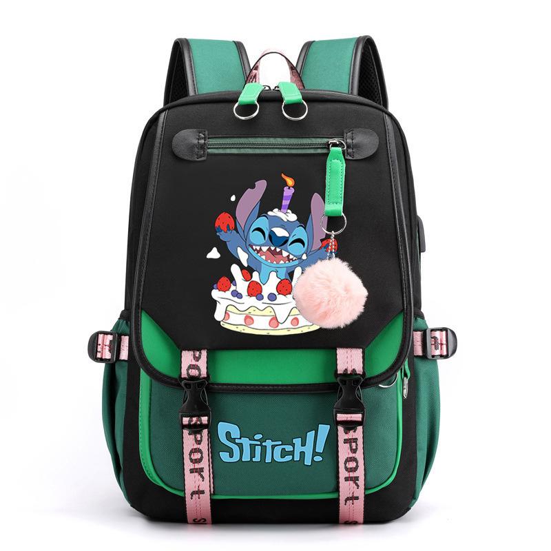 Cute Cartoon Printed Schoolbag Junior High School Student High School Student With Usb Multi-Function Student Schoolbag