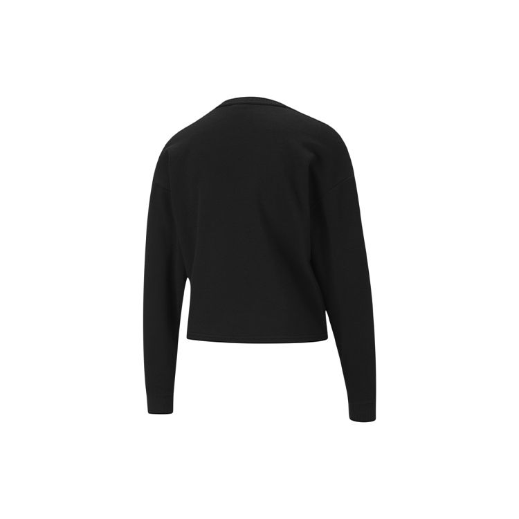 Puma Letter Logo Лоскутная толстовка с круглым вырезом Женские топы Черный 587163-01 S — фото 2