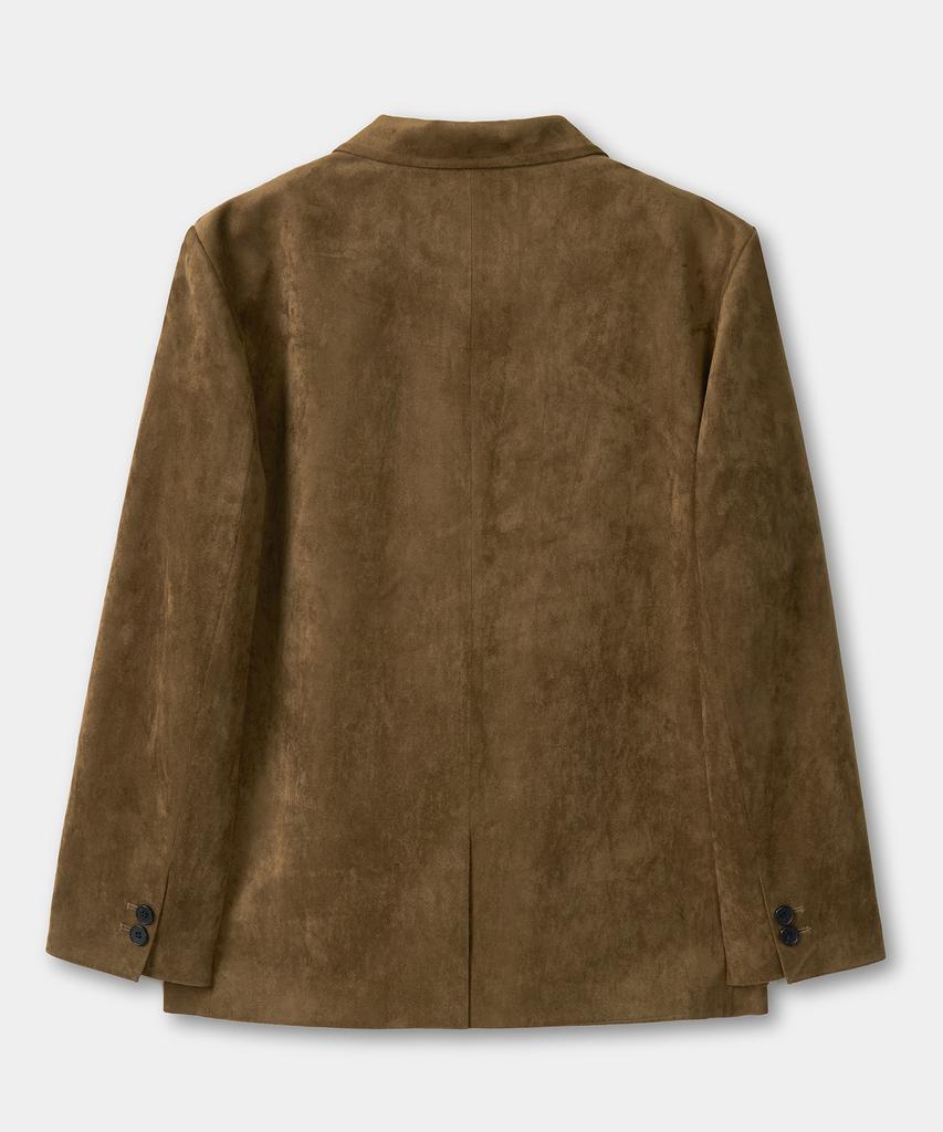 Excontainer Classic Button Suede Blazer (Khaki Brown)