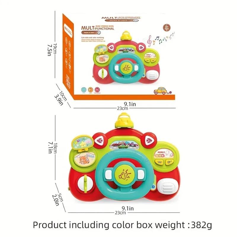 Steering Wheel Toy with Light & Music Simulation Car Sounds Driving Car Game Toys Early Educational Toys for Kids Birthday Gifts