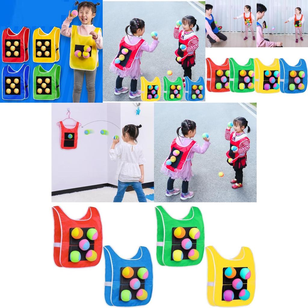 Balle collante douce et duveteuse pour enfants, jouet d'extérieur avec 4/5 balles bonus