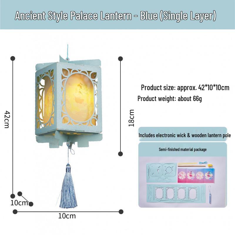 Mid-Autumn Festival Horse Year DIY Palace Lantern Kit for Kids – Handmade Ancient Style Flower Lantern Craft.