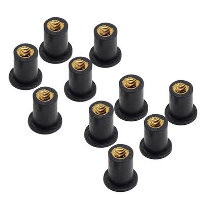 M5 Rubber WellNut 5mm Metric Motorcycle Windscreen Well Nut Wellnuts Brass NUTS 100 Pcs