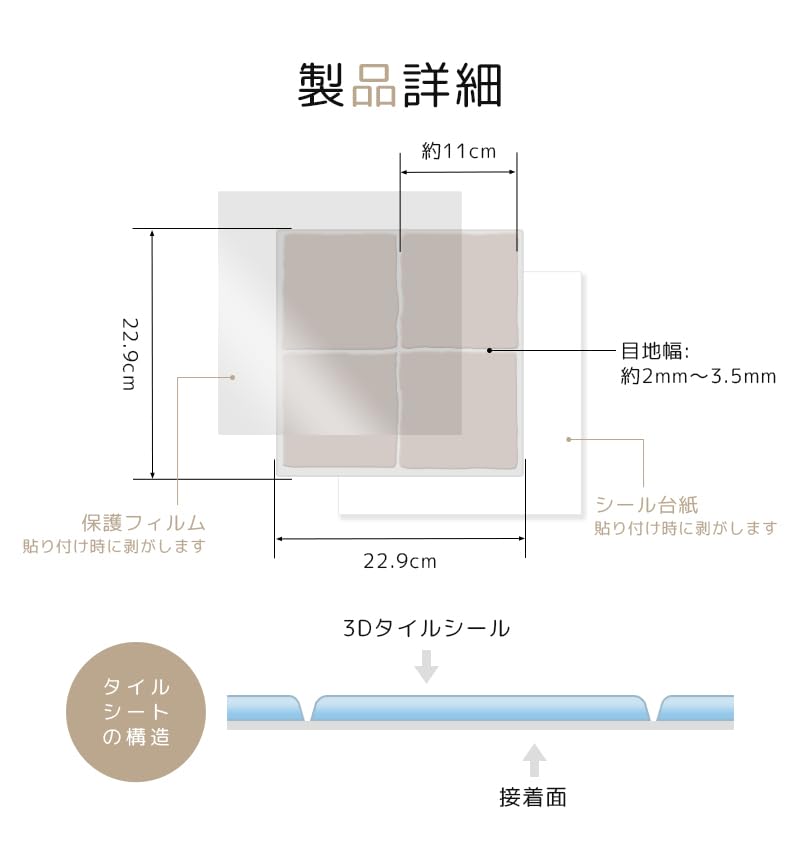 Kitchen Tile Stickers 3D Wall Stickers Craft Square Tiles x Set Wallpaper Heat Resistant Waterproof Stain Resistant Remecle Seagrass set [remecle]
