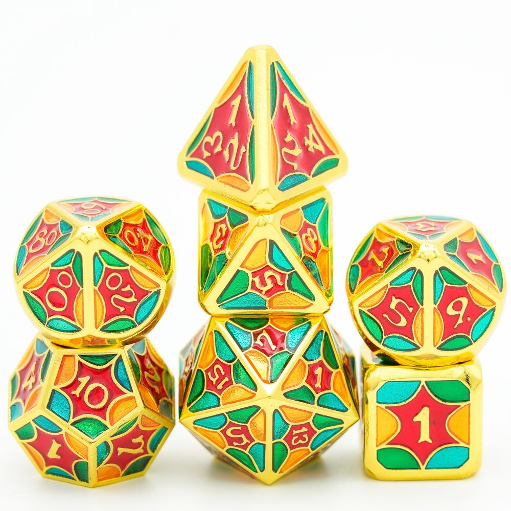 Cusdie Галактический Металлический Набор Кубиков D&D 7 шт. Высококачественный Набор Полиэдрических Кубиков D4 D6 D8 D10 D% D12 D20 для Ролевой Игры Pathfinder