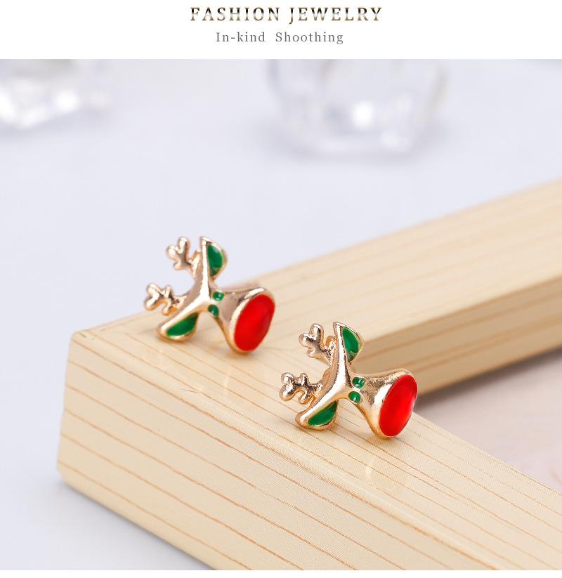 Women Christmas Elk Ear Studs Fashionable Alloy Earrings Jewelry Decoration for Ladies