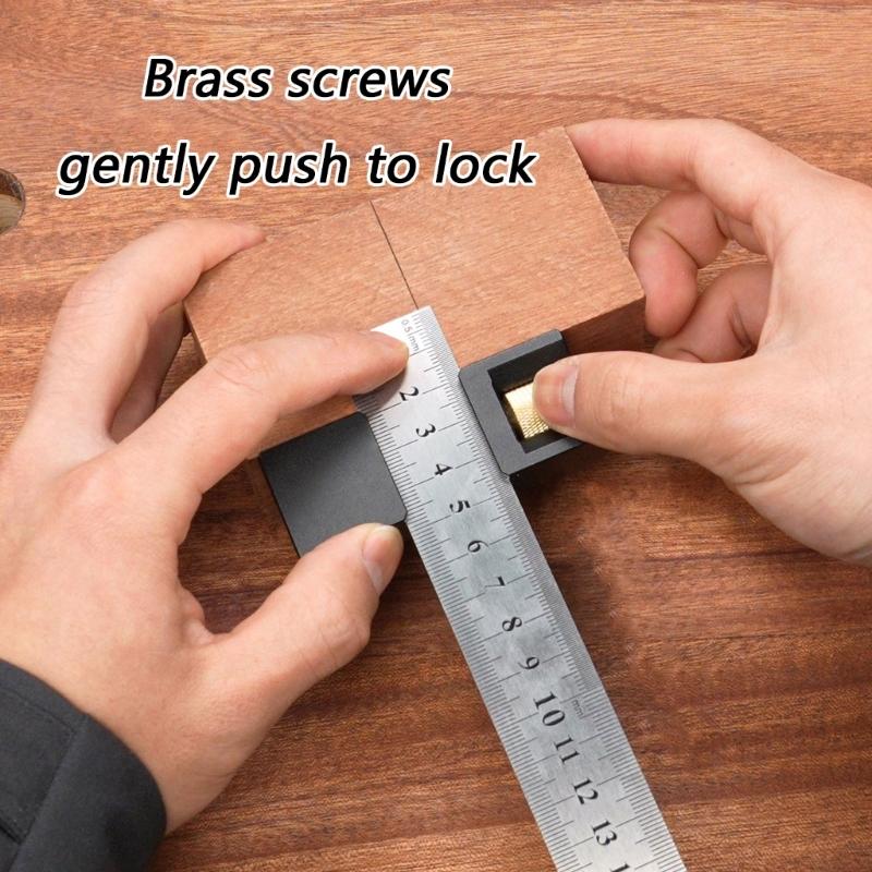 Combination Square Steel Rule Guide Block With Quick To Adjust Mechanism For Precise Line Marking