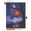 DIY Full Drill Diamond Painting Kit Halloween Pumpkin Night Scene Rhinestone Canvas Art Relaxing Handmade Gift for Adults