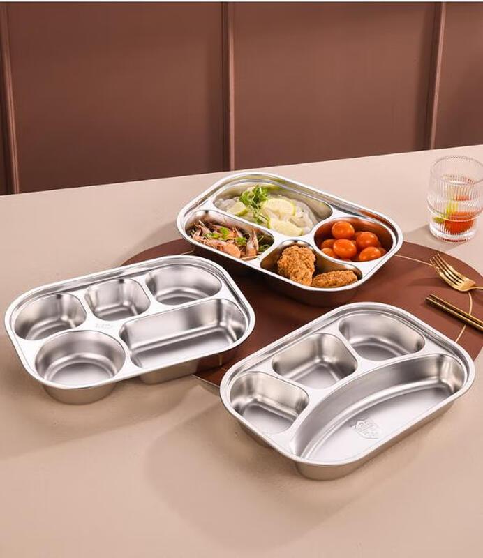 ZLIII 304 Stainless Steel 5-Compartment Meal Tray