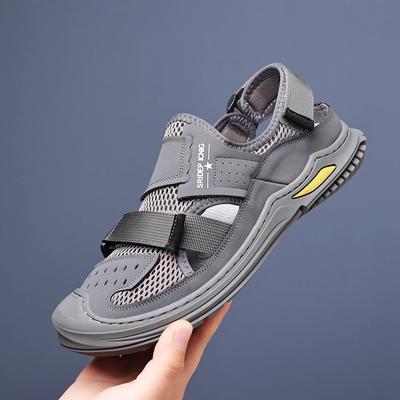 2024 Sommer neue Herren handgefertigte Online Casual Lederschuhe Herren Sportstil hohle atmungsaktive Sandalen Herrenschuhe 1886