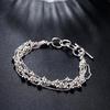 Beautiful 925 Sterling Silver Five-line Tassel Beads Chain Bracelet for Woman Wedding Accessories Party Gift Fashion Jewelry
