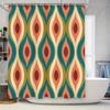 Vintage Retro Shower Curtain Floral Print Bath Decor for Bathroom Decorations