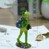 Travel Frog Zen Ornament - Resin Decor Gift for Office and Home