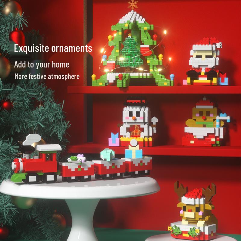Christmas-Themed Lego-Compatible Building Blocks: Tree, Reindeer & Santa Set