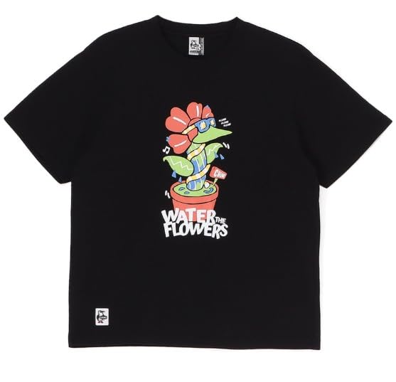 

CHUMS Ретро Футболка «Поливай цветы» черная от насекомых, мужская, чёрный