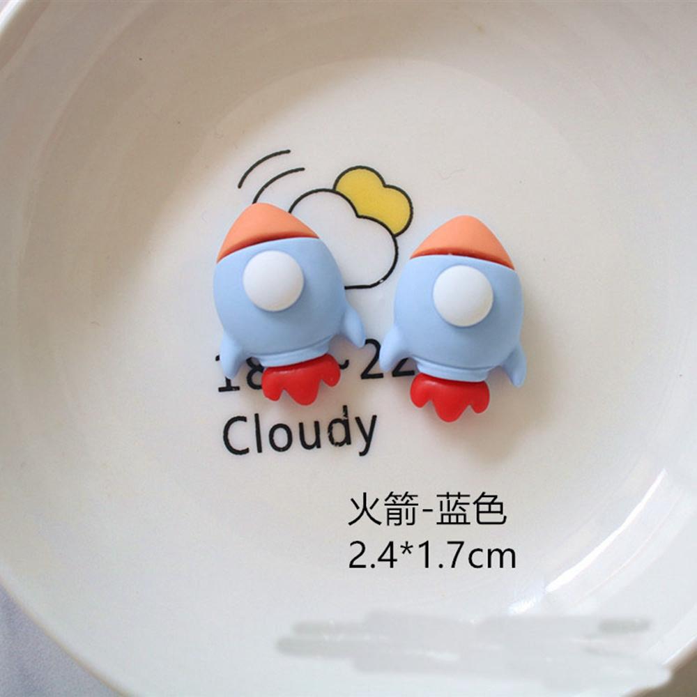 10Pcs New Cute Resin Mini Cartoon Rocket Astro Planet Series Flat Back Manicure Parts Embellishments For Hair Bows Accessories