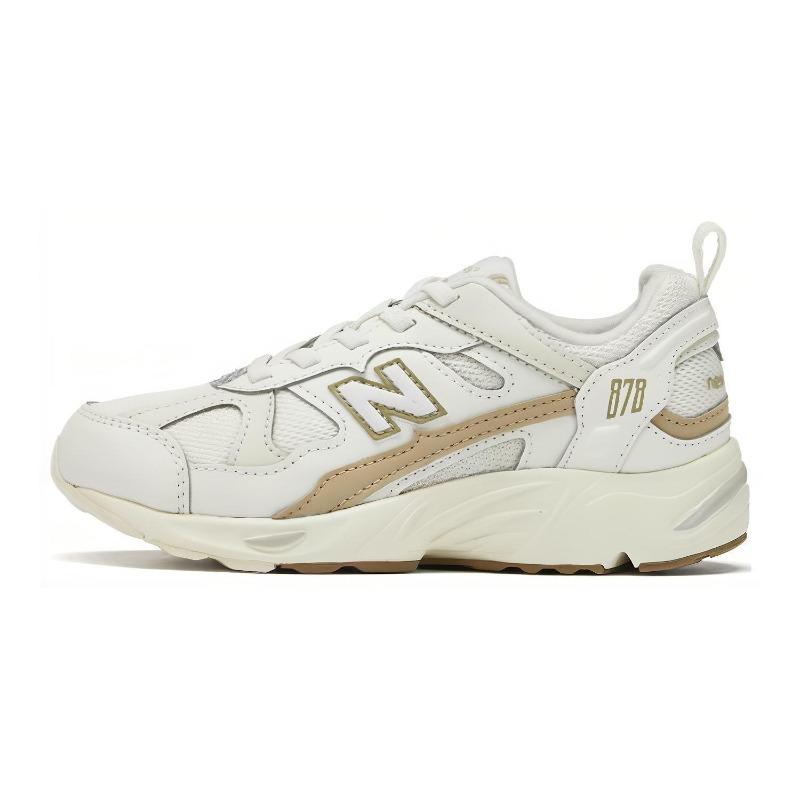 New Balance 878 Kids Off White Low Top Running Shoes Mesh Breathable Shock Absorbent Wear Resistant PV878SM1