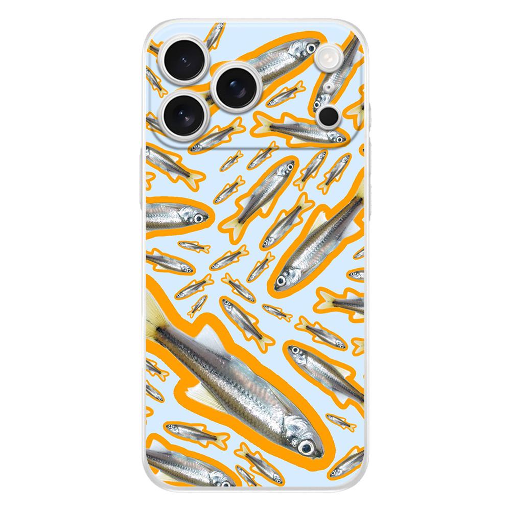 Soft Phone Case For iPhone 17 Air 16E 16 11 15 14 Pro MAX 12 13 7 8 Plus SE Easter Cover Protection Sardines aquatic product