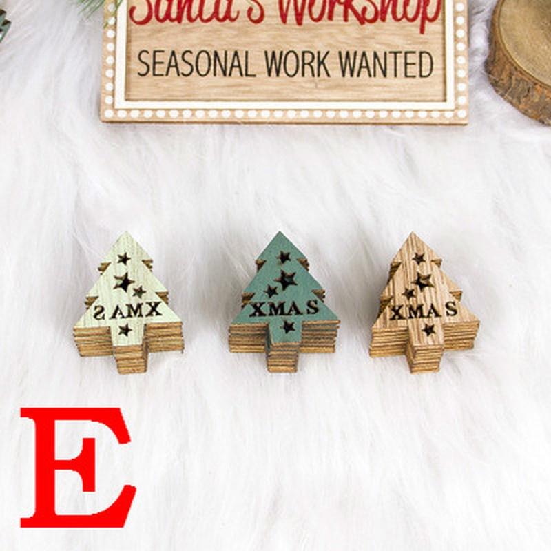 24pcs/set Wooden Christmas Tree Ornaments Snowflakes Stars Elk DIY Christmas Hanging Pendant